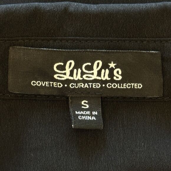 Lulus Women’s Shirt Dress Small Telegraph Route Black Shirt Dress Button Down - Picture 11 of 15